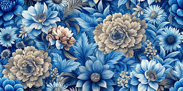 Blue Floral Symphony