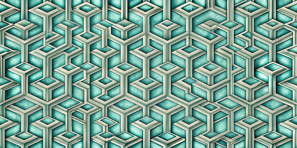 Retro Geometric Teal