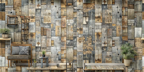 Rustic Timber Mosaic